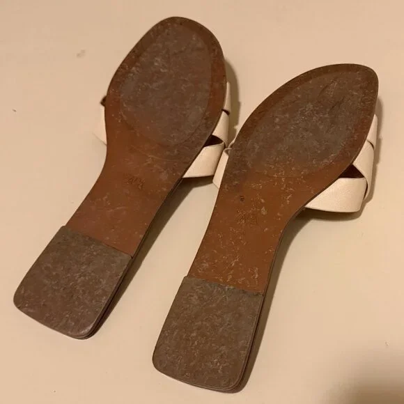 Zara Flat Crossed Leather Sandals - Picture 3 of 8